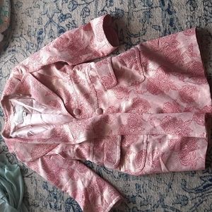 Banana Republic shimmery pink rosette coat